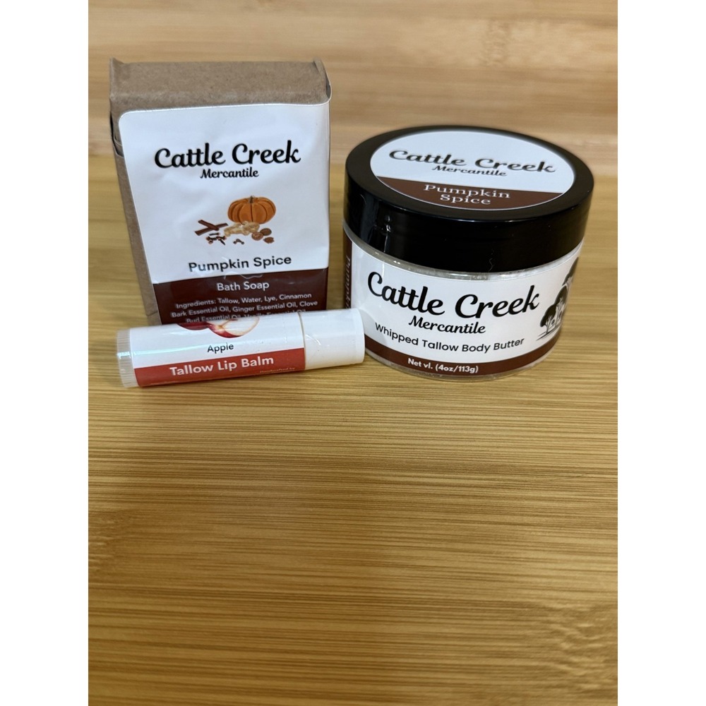Cattle Creek Mercantile Whipped Tallow Body Butter 4oz, Pumpkin Spice & Apple